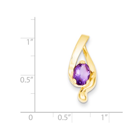 14k 8x6mm Oval Amethyst slide