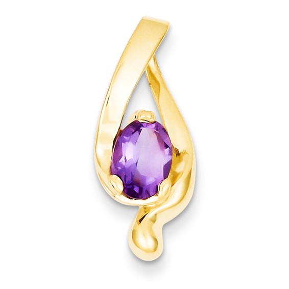 14k 8x6mm Oval Amethyst slide