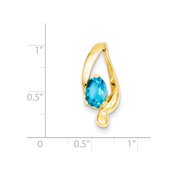14k 8x6mm Oval Blue Topaz slide