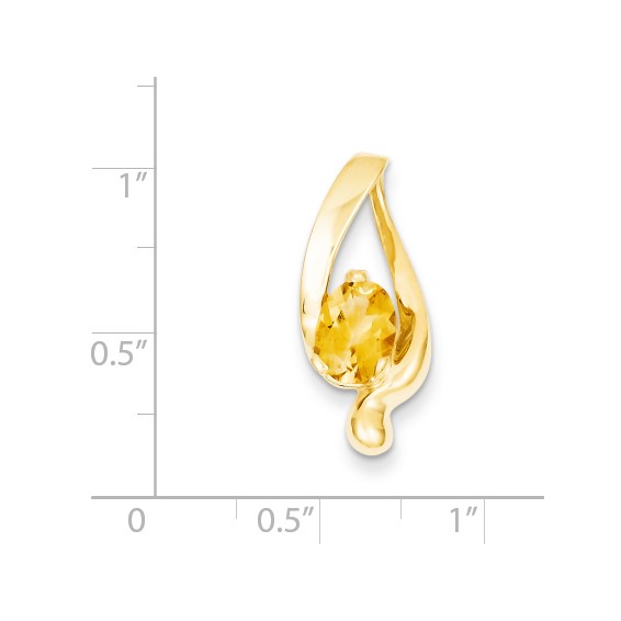 14k 8x6mm Oval Citrine slide