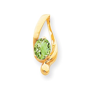 14k 8x6mm Oval Peridot Checker slide