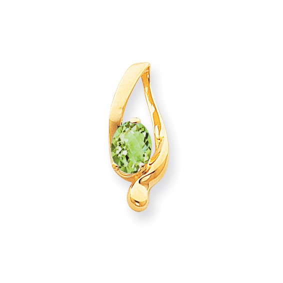 14k 8x6mm Oval Peridot Checker slide