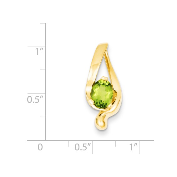 14k 8x6mm Oval Peridot Slide