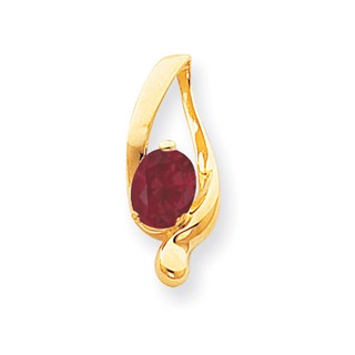 14k 8x6mm Oval Ruby slide