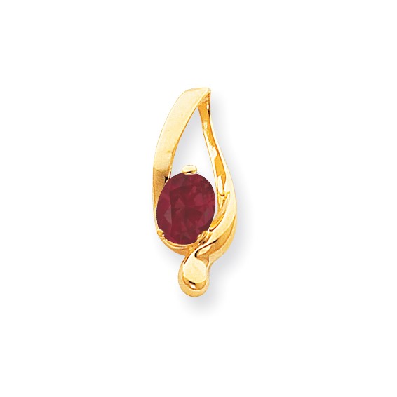 14k 8x6mm Oval Ruby slide