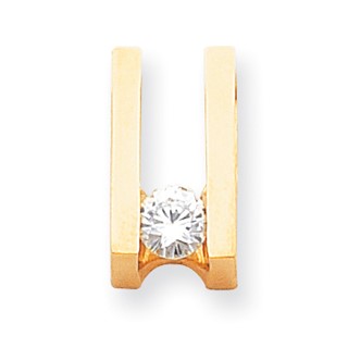 14k Polished Completed Fits up to 6mm & 8mm Fancy Moissanite Slide