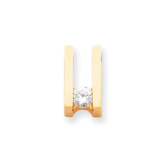 14k Polished Completed Fits up to 6mm & 8mm Fancy Moissanite Slide