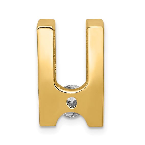 Gold Polished Diamond Slide Pendants