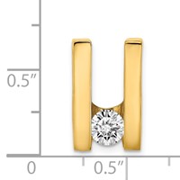 14K Yellow Gold Complete VS 5.25mm Diamond Slide Fits Up to 6mm Regular Fancy Reversible Omega view 4