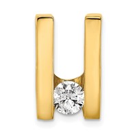 14K Yellow Gold Complete VS 5.25mm Diamond Slide Fits Up to 6mm Regular Fancy Reversible Omega view 1
