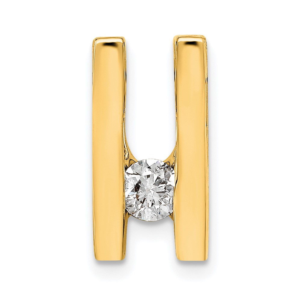 14K Yellow Gold Complete a 4.1mm Diamond Slide Fits Up to 4mm Regular 6mm Fancy Or Reversible Omega