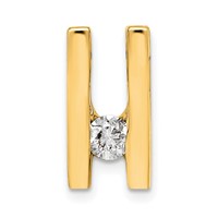 14K Yellow Gold Complete a 4.1mm Diamond Slide Fits Up to 4mm Regular 6mm Fancy Or Reversible Omega view 1