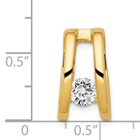 14K Yellow Gold Complete Aaa 5.25mm Diamond Slide Fits Up to 6mm Regular 8mm Fancy Or Reversible Omega view 3