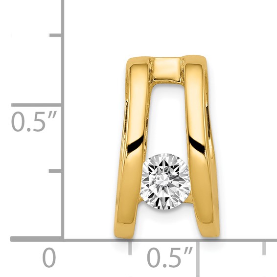Gold Polished Diamond Slide Pendants