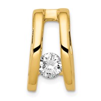 14K Yellow Gold Complete Aaa 5.25mm Diamond Slide Fits Up to 6mm Regular 8mm Fancy Or Reversible Omega view 1