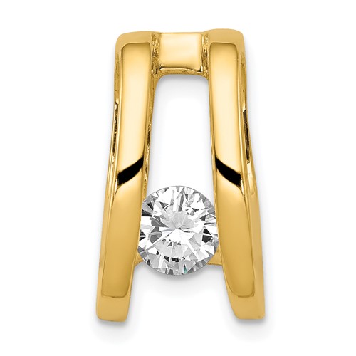 14K Yellow Gold Complete AA 5.25mm Diamond Slide Fits Up to 6mm Regular 8mm Fancy Or Reversible Omega