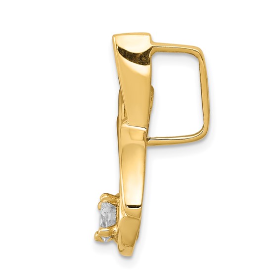 Gold Polished Diamond Slide Pendant XS243