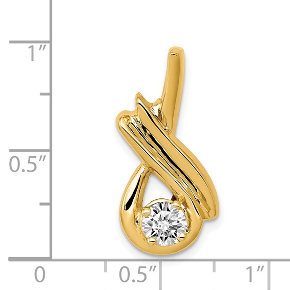 Gold Polished Diamond Slide Pendant XS243