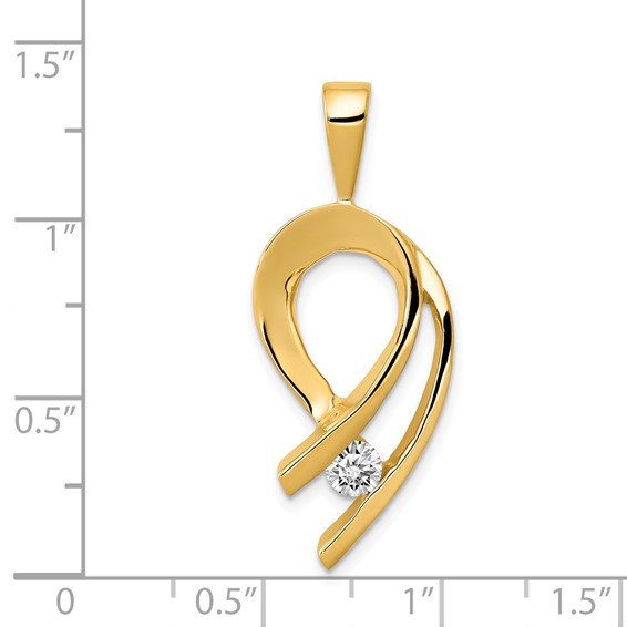 Gold Polished Diamond Slide Pendant