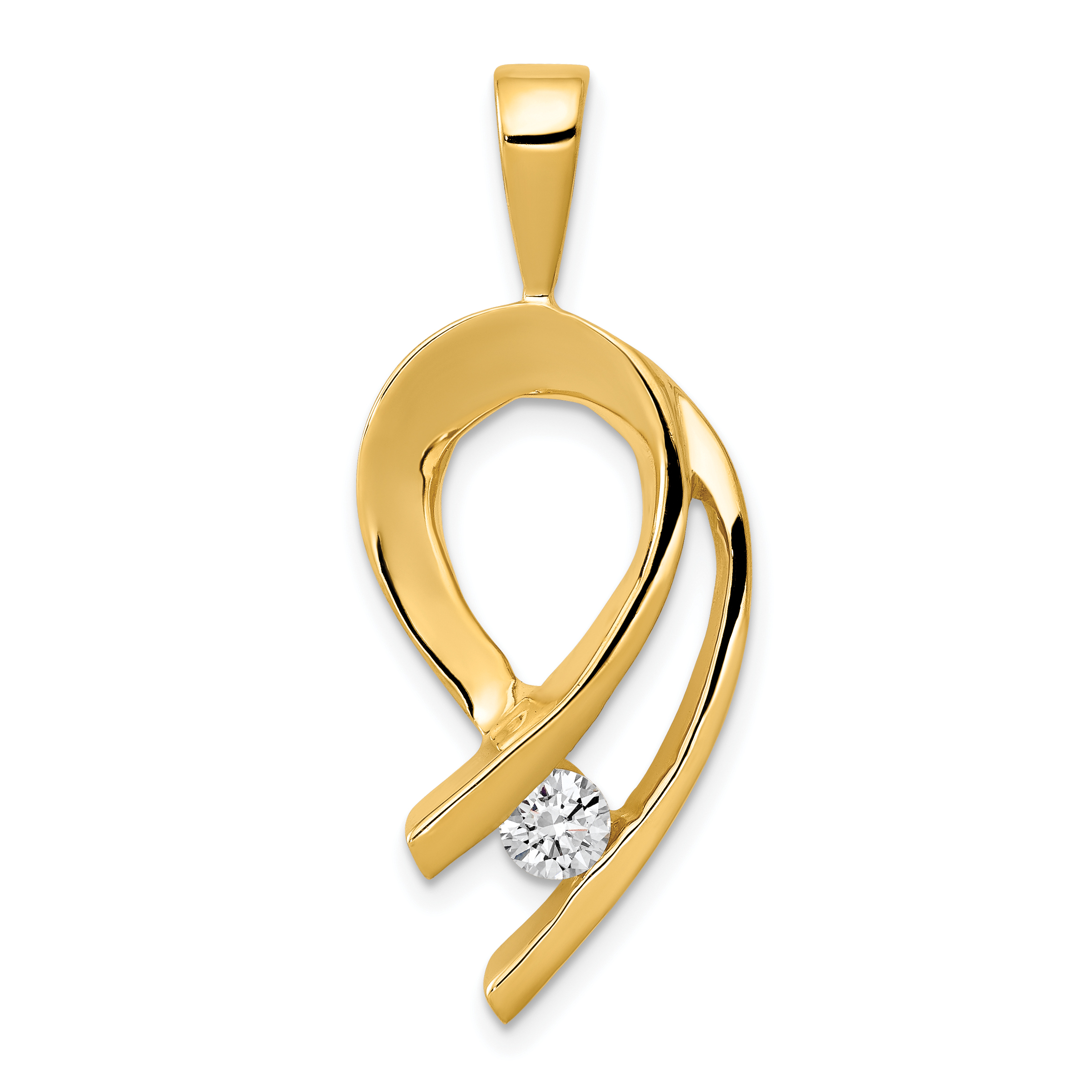 14k Complete 1/4 carat AA Diamond Slide Fits up to 2mm Regular/6mm Fancy or Reversible Omega (XS257AA)