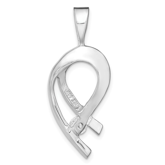 14k White Gold Moissanite Slide