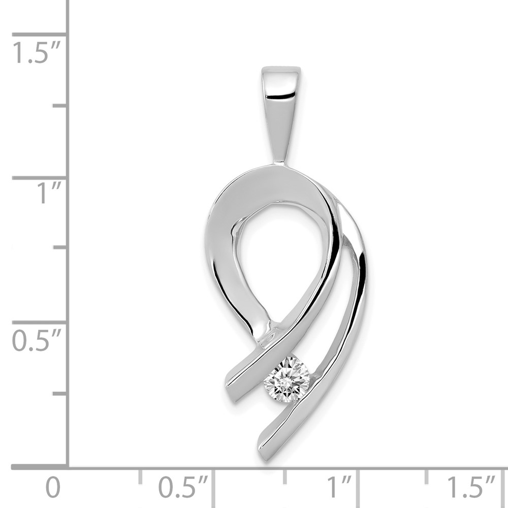 14k White Gold Complete 1/4 carat AA Diamond Slide Fits up to 2mm Regular/6mm Fancy or Reversible Omega (XS257WAA)