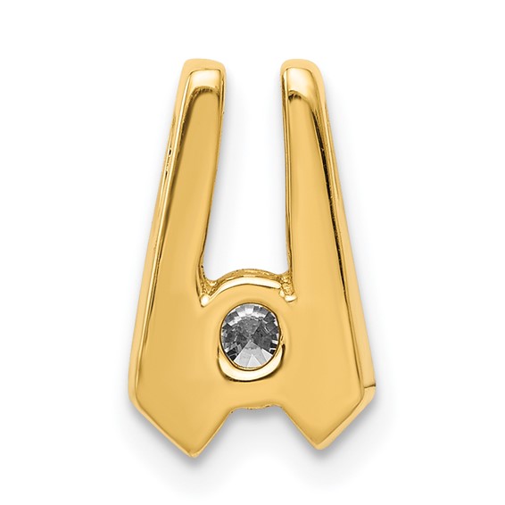 Gold Polished Diamond Slide Pendants