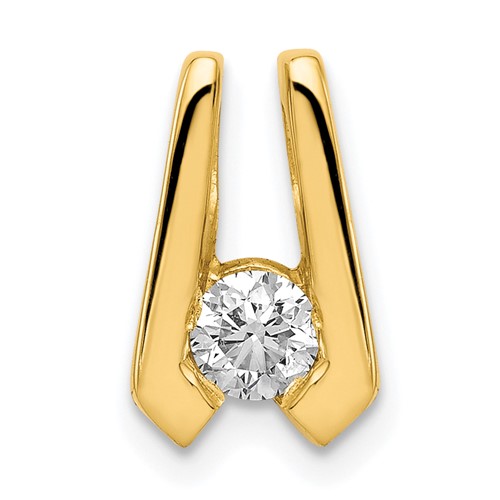 14K Yellow Gold Complete a 4.0mm Diamond Slide Fits Up to 2mm Regular 3mm Fancy Or Reversible Omega