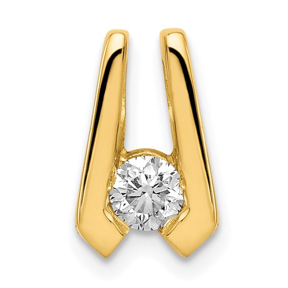 Gold Polished Diamond Slide Pendants