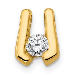 Gold Polished Diamond Slide Pendants