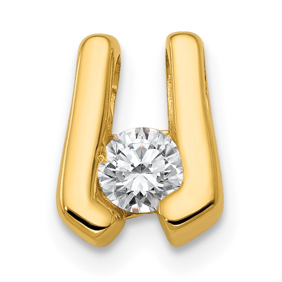 Gold Polished Diamond Slide Pendants