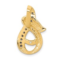 14K Yellow Gold Peg-set Aaa Diamond Semi-Mount Slide Fits Up to 6mm Regular 8mm Fancy Or Reversible Omega view 3