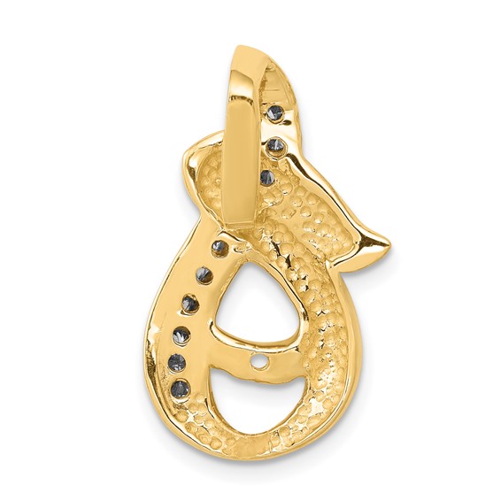Gold Polished Diamond Slide Pendant