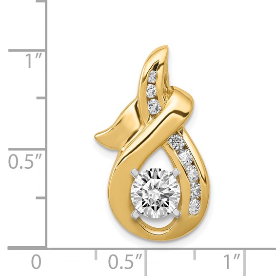 Gold Polished Diamond Slide Pendant