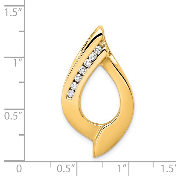 Gold Polished Diamond Slide Pendant
