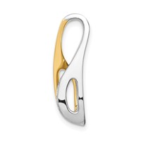 14K Two-tone Peg-Set Aaa Diamond Semi-Mount Slide Fits Up to 4mm Regular 6mm Fancy Or Reversible Omega view 2