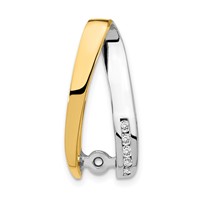 14K Two-tone Peg-Set Aaa Diamond Semi-Mount Slide Fits Up to 4mm Regular 6mm Fancy Or Reversible Omega view 4