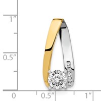 14K Two-tone Peg-Set Aaa Diamond Semi-Mount Slide Fits Up to 4mm Regular 6mm Fancy Or Reversible Omega view 5