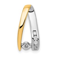 14K Two-tone 0.62 Carat Lab Grown Diamond VS SI+ G+ Round Complete Chain Slide Pendant view 2