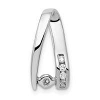 14K White Gold 0.62 Carat Lab Grown Diamond VS SI+ G+ Round Complete Chain Slide Pendant view 4