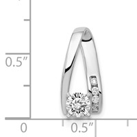 14K White Gold Peg-Set Aaa Diamond Semi-Mount Slide Fits Up to 2mm Regular 6mm Fancy Or Reversible Omega view 5