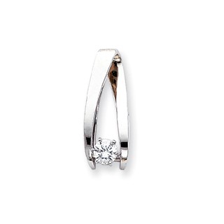 14k White Gold Moissanite Slide
