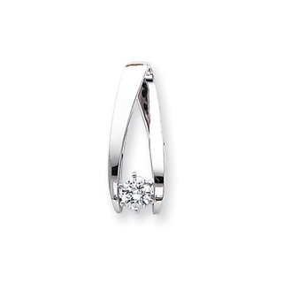 14k White Gold Moissanite Slide