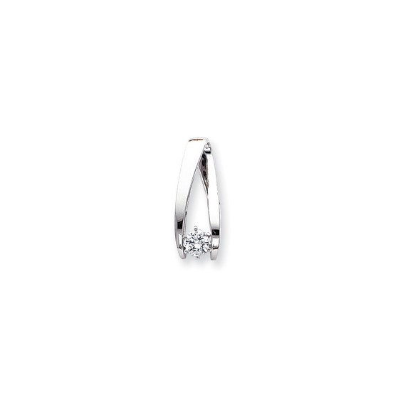 14k White Gold Moissanite Slide