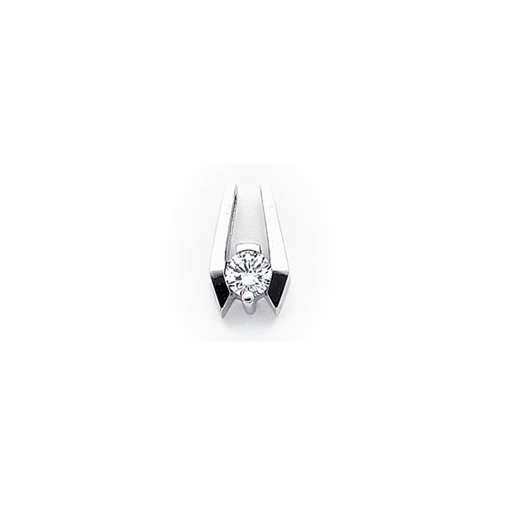 14k White Gold Moissanite Slide