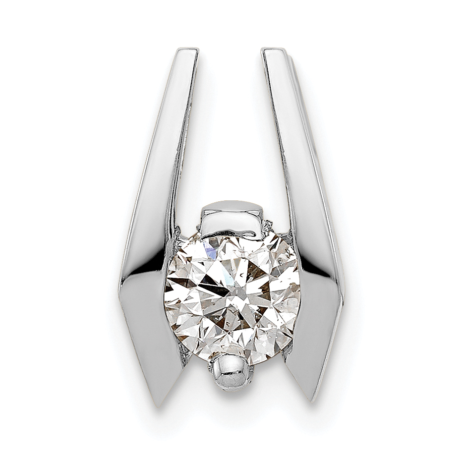 14k White Gold Complete AA 5.25mm Diamond Slide Fits up to 3mm Fancy or Reversible Omega Only (XS655AA)