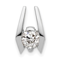 14K White Gold Complete a 5.25mm Diamond Slide Fits Up to 3mm Fancy Or Reversible Omega Only view 1
