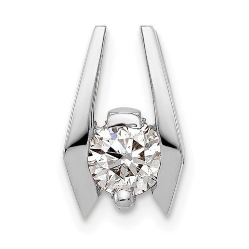 14K White Gold Complete Aaa 5.25mm Diamond Slide Fits Up to 3mm Fancy Or Reversible Omega Only