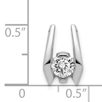 14K White Gold Complete Aaa 4.75mm Diamond Slide Fits Up to 3mm Fancy Or Reversible Omega Only view 2