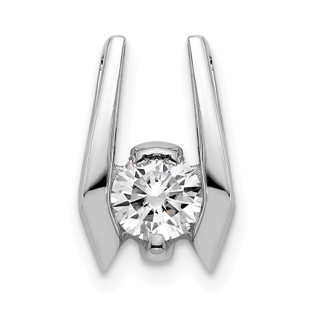 14K White Gold Complete Aaa 4.75mm Diamond Slide Fits Up to 3mm Fancy Or Reversible Omega Only